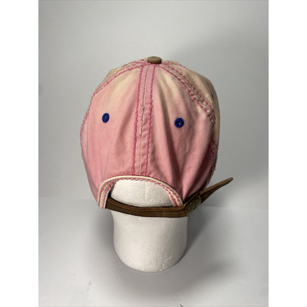 True Religion Pink Distressed Faded Adjustable Hat Cap Horseshoe - Picture 3 of 8